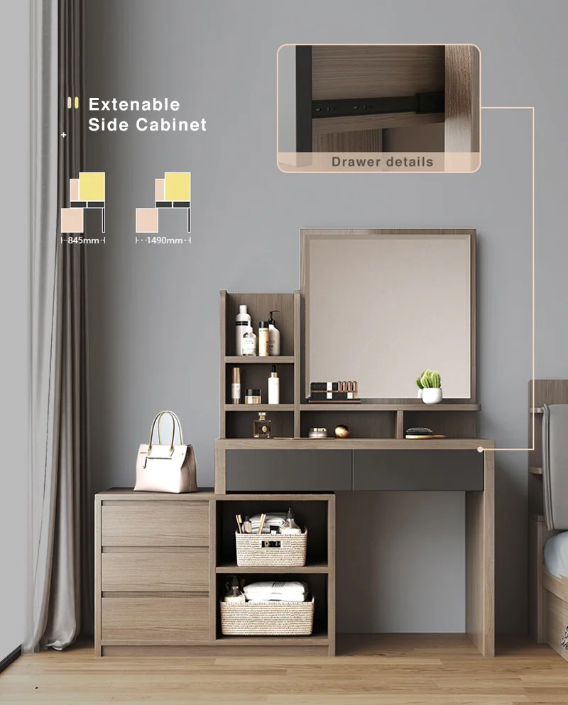 Modern Wood Dressing Table With Swivel New High Quality Swivel