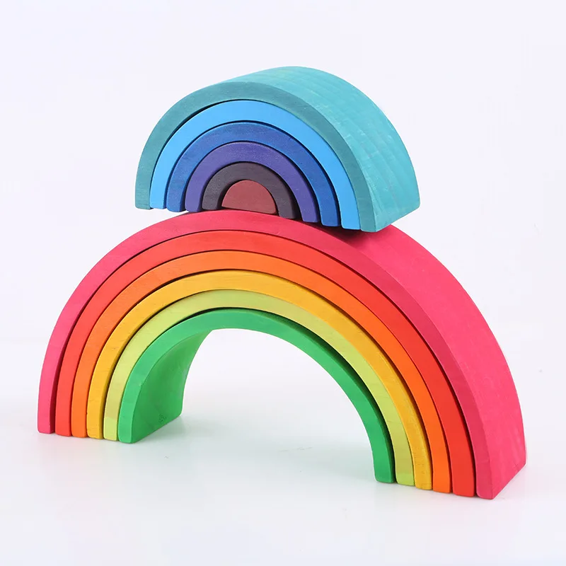 Wooden Rainbow Stacking Toy - Educational Fun for Kids