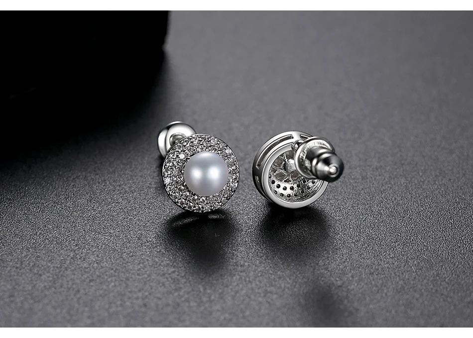 Luoteemi Women Large Pearl Rhinestone Baroque Stud Earrings Diamond ...