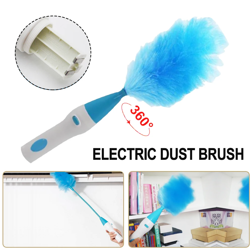 Electric Duster 360 Degree Cleaning Motorized Spin Brush Wall Window Dust Mop