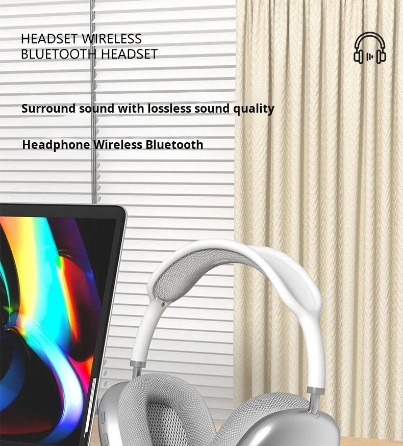 P9 Pro Max Over-Ear Noise-Canceling Wireless Earphones IPX3 Waterproof Type-C Charging LED Battery Indicator for 5.0