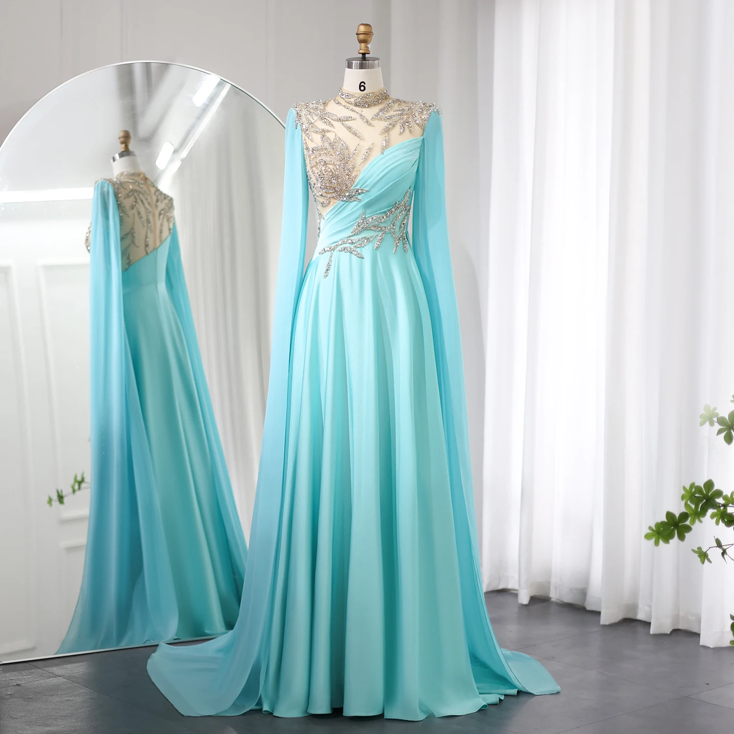 turquoise elegant dresses Crystal Sequin Corset Maxi Dress Turquoise