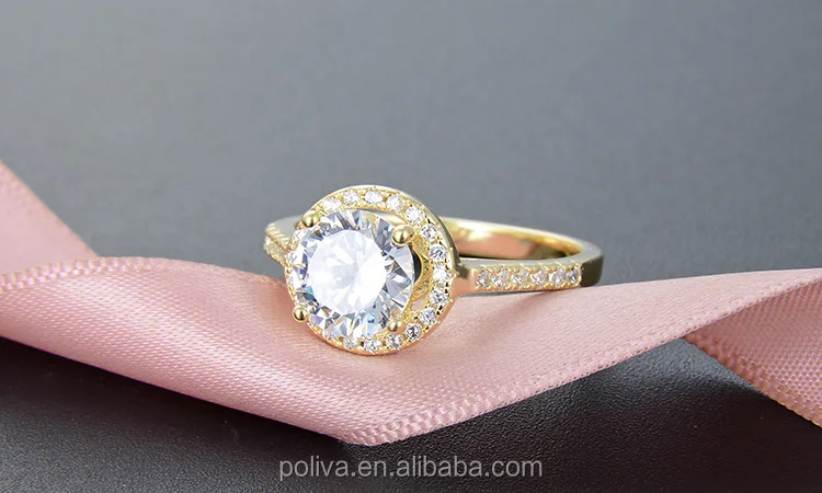 POLIVA Jewelry Round Brilliant Cubic Zirconia Cz Sterling 925 Silver Ring Women Engagement Wedding Rings