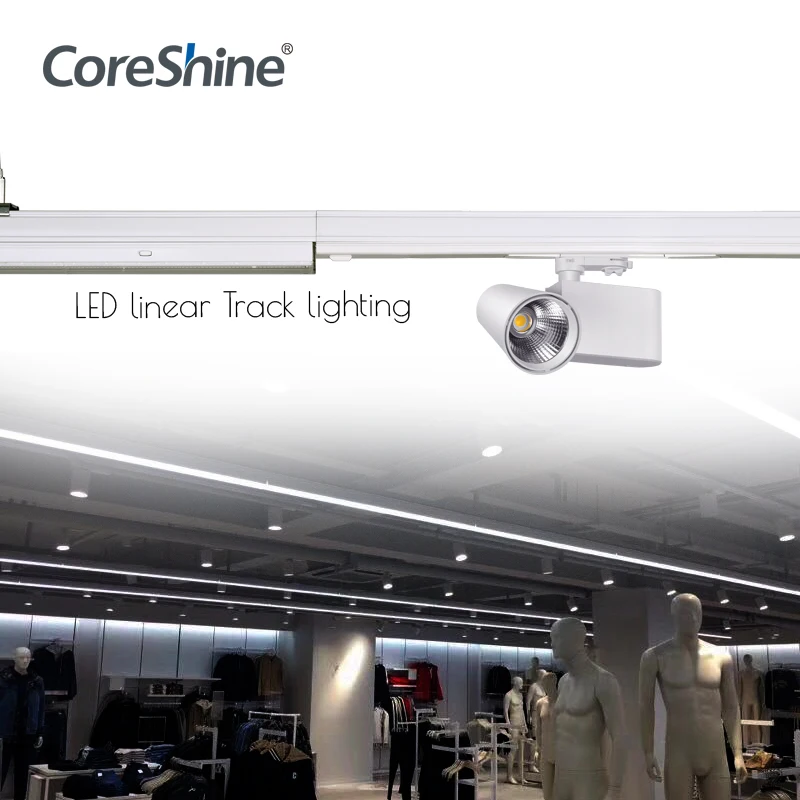 CORESHINE ENEC UGR<19 Linkable LED linear 8000lm 1500mm 5ft 50W spot track light linear track light