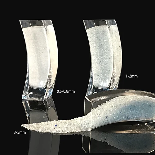 0.81.5mm 1.53mm Crushed Recycled Activated Glass Media For Pool