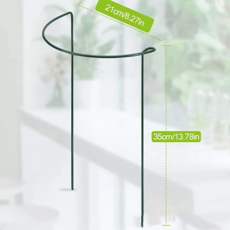 Semicircular Metal Wire Hoop Plant Support Stakes Half Round Metal Garden Plant Supports For