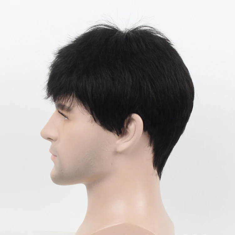 Factory Wholesale Cheap 100 Human Hair Wigs For Men Short Brazilian