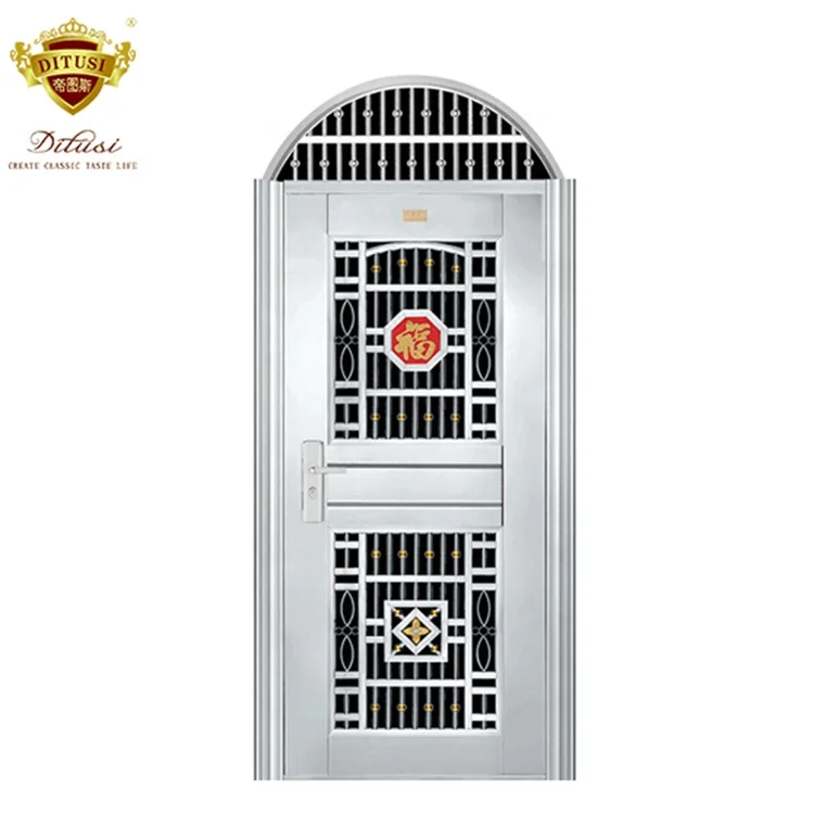 JH386 Китай foshan овальное стекло внешней входной двери из нержавеющей стали двери