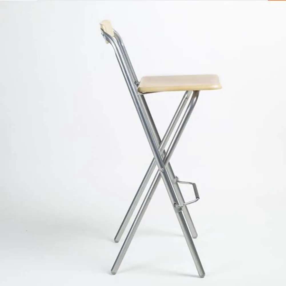 29inch High Bar Stool Foldable Backrest Counter Height Leisure Bar