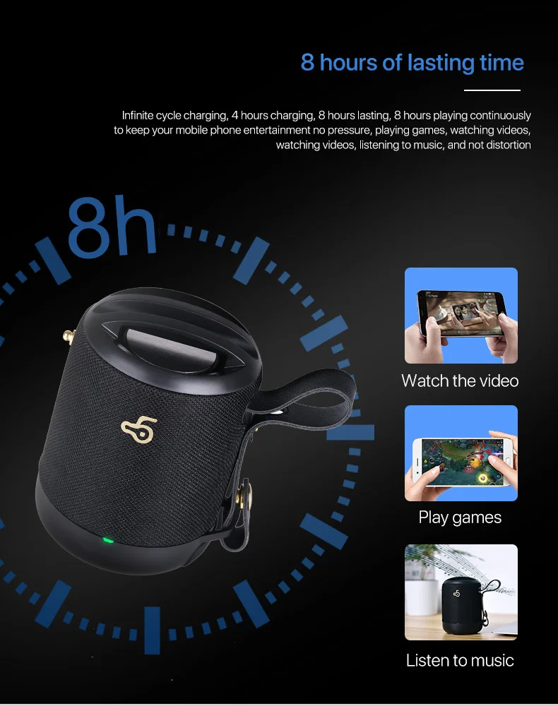 2020 Customized Logo Outdoor IPX4 Waterproof Wireless BT Speaker with TF Card - ANKUX.COM