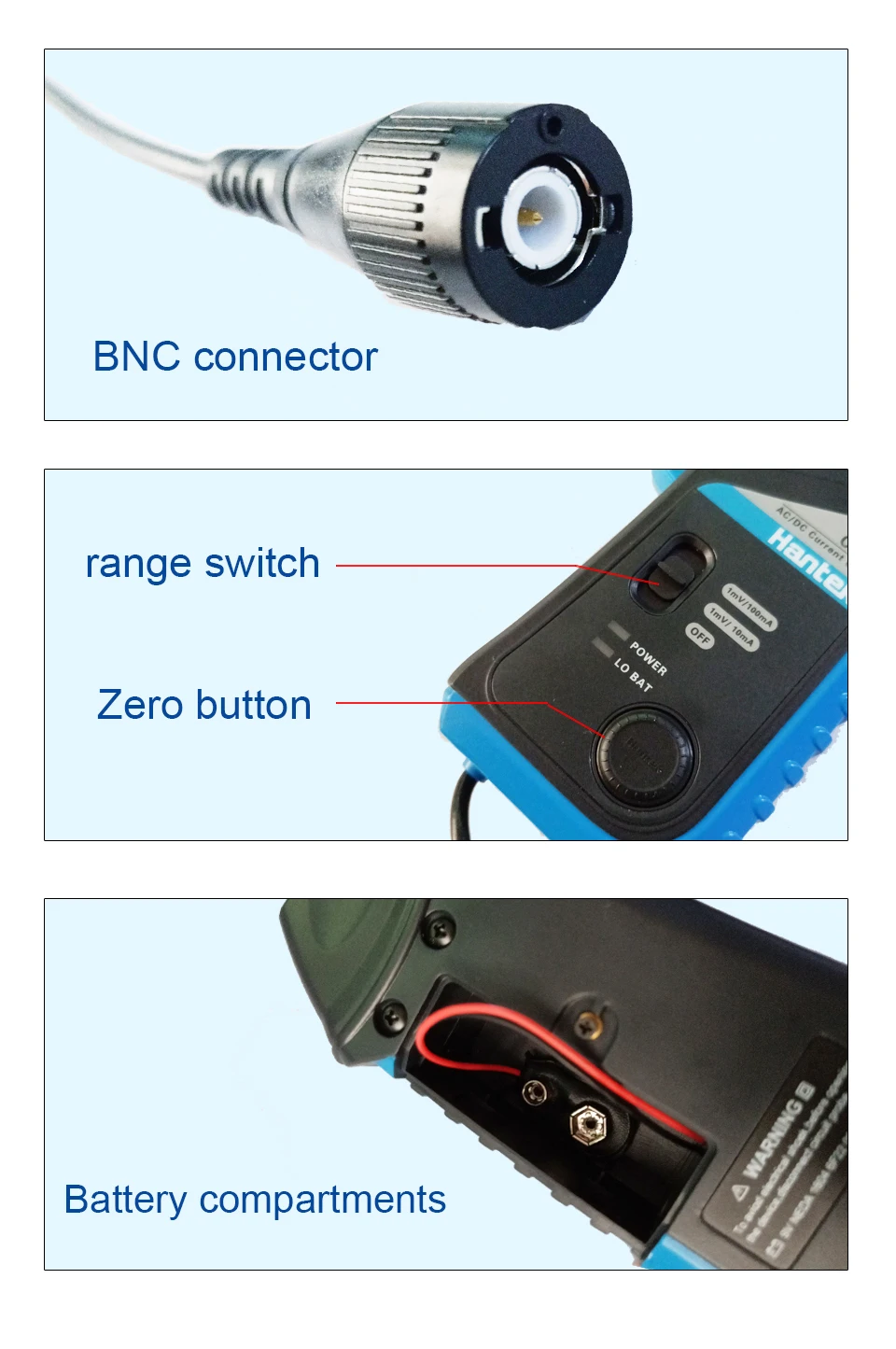 Hantek Oscilloscope Ac/dc Current Clamp Probe Cc65 Cc650 20khz/400hz