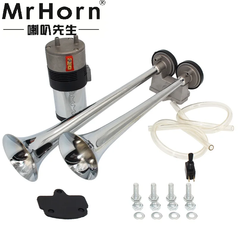 Sample Available Chrome Zinc Dual Speaker Horn 12v 24v Electric Truck