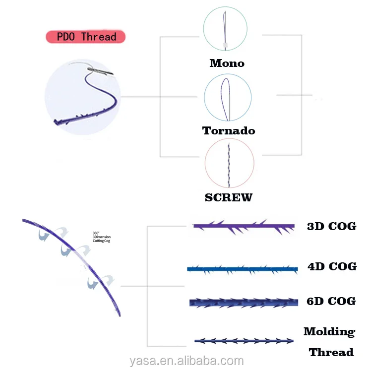 Low Price Best Sellers Hskin Lift Mono Polydioxanone Sutures Needle Pdo