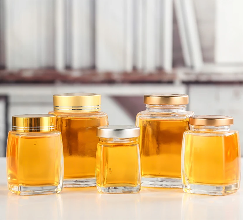 Wholesale 50ml 100ml 180ml 280ml Top Grade Square Glass Honey Jar With