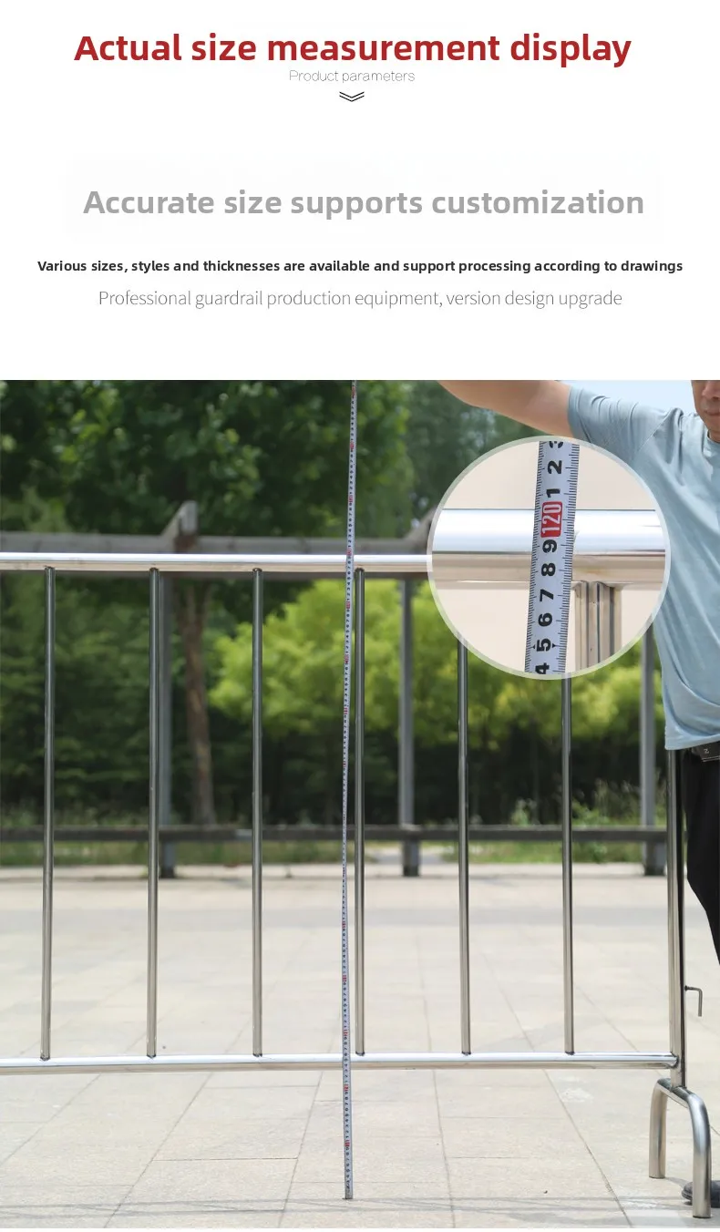 Stainless Steel Rectangular Horse Barrier Construction Barrier Fence ...
