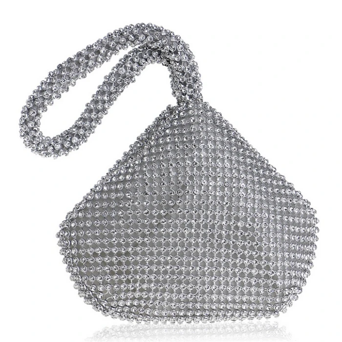 Fashion small wedding bridal glitter rhinestone triangle handbag bling crystal evening clutch bag purse