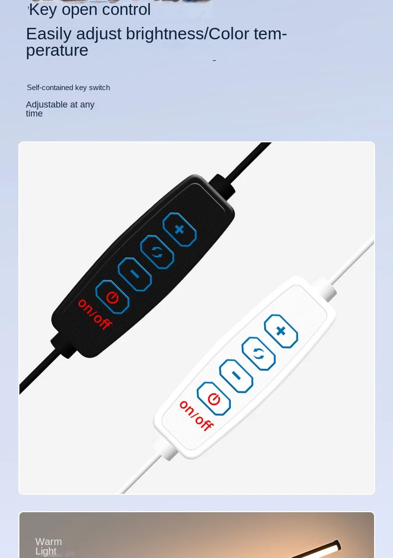 眼部护理发光二极管床头灯夹10亮度3模式长柔性鹅颈塑料体家用办公室DC电源