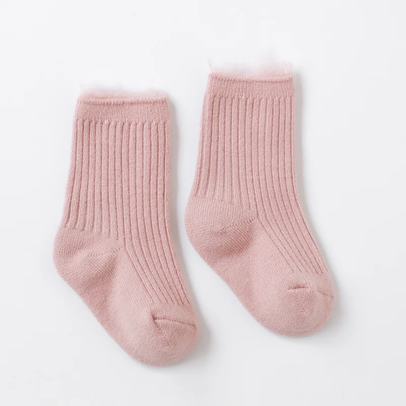 Factory Direct Sale Fuzzy Toddler Children Socks Wholesale Winter New Design Cute Ribbed Infant Baby Socks