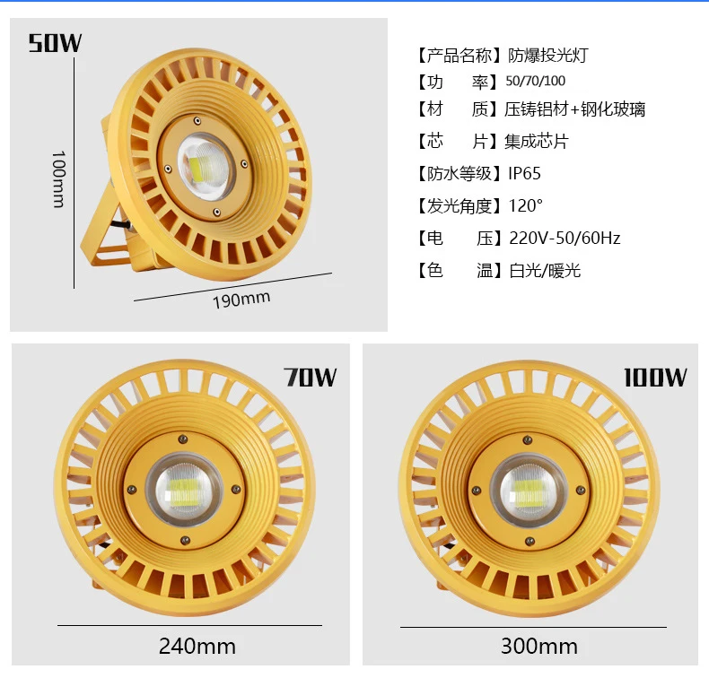 Ultra-bright and explosion-proof spotlights Gas station lamp The led lamp Outdoor projection lamp
