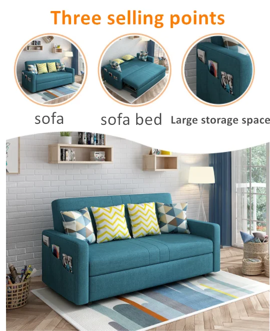 New Design Furniture Modern Lazy Sleeping Sectional Folding Cheap Sofa Bed Fabric