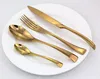 Stainless steel 18/10 gold plated luxury cutlery set for hotel in stock