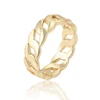 16309 Xuping cheap simple design chain type ring jewelry, 14K gold color copper alloy neutral finger ring