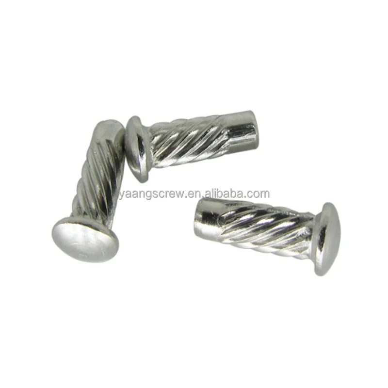 304 Stainless Steel Solid Percussion Rivets – M2 To M8 Round Flat Head – Self-Plugging Knock-On Rivets For DIY & Metalwork (M3-50pcs, 22mm)
