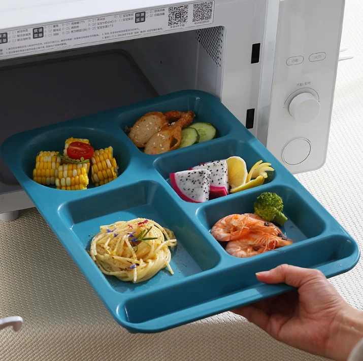 Plastic Meal Tray Left-handed Heavyweight Lunch Tray With 6 ...