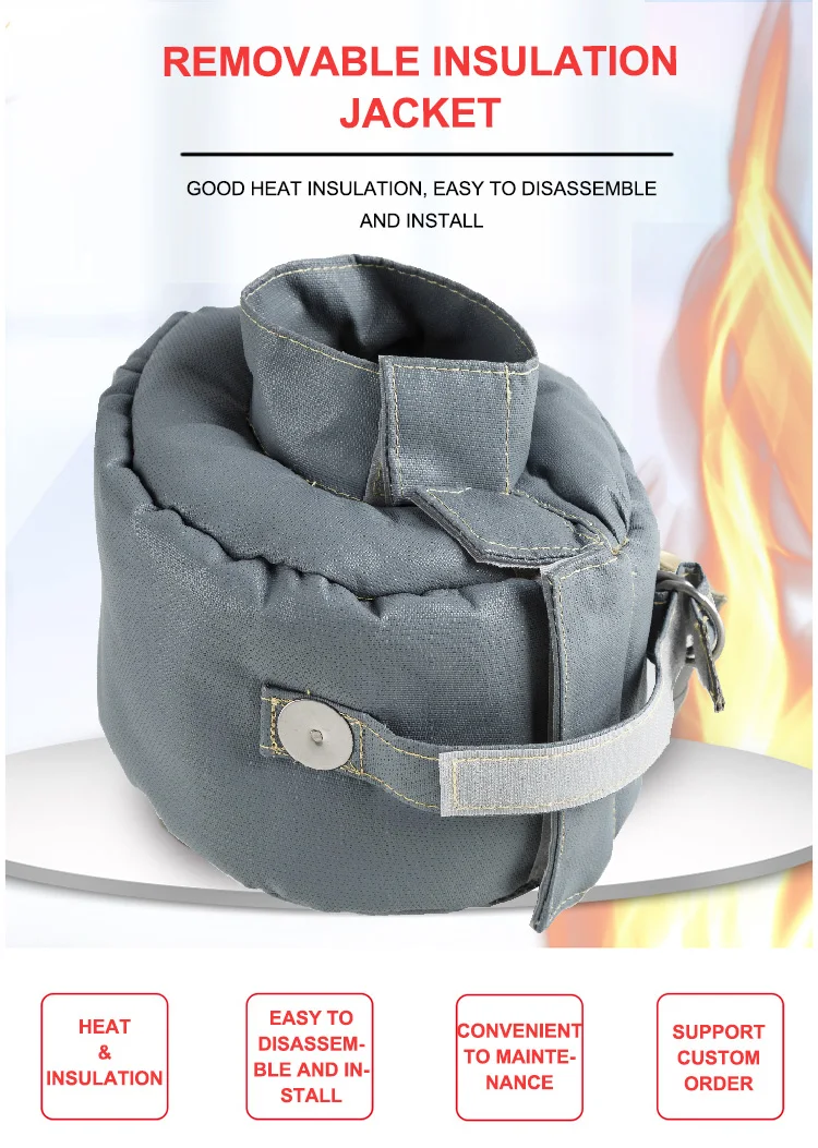 High Silica Cloth 1000c Removable Thermal Insulation Jacket Covers