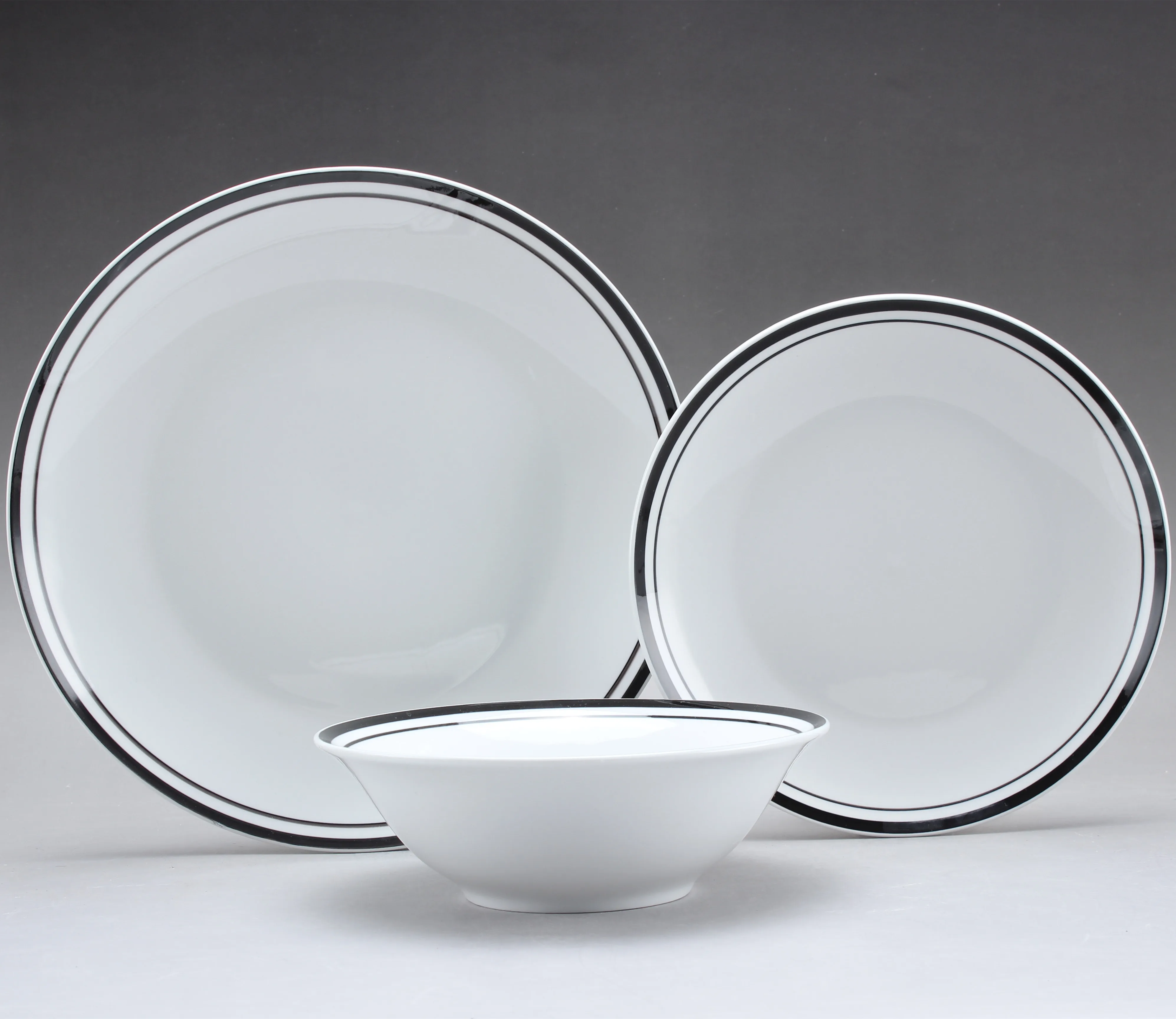 16pcs Ceramic Dinnerware Set With Color Line Cheap Bulk Porcelain