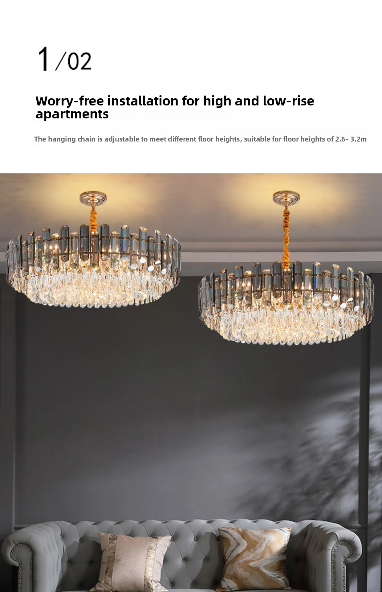 product villa hotel lobby luxurious american style living room postmodern high end light luxury crystal bedroom nordic chandelier-5