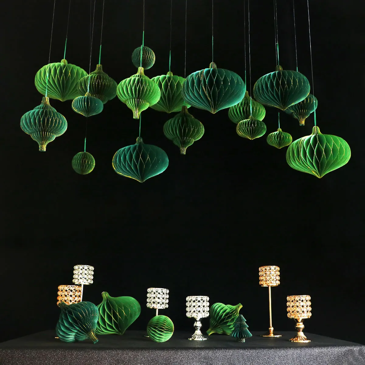 Umiss Handmade Paper Decorations,Ornament Honeycomb Foldable Wedding