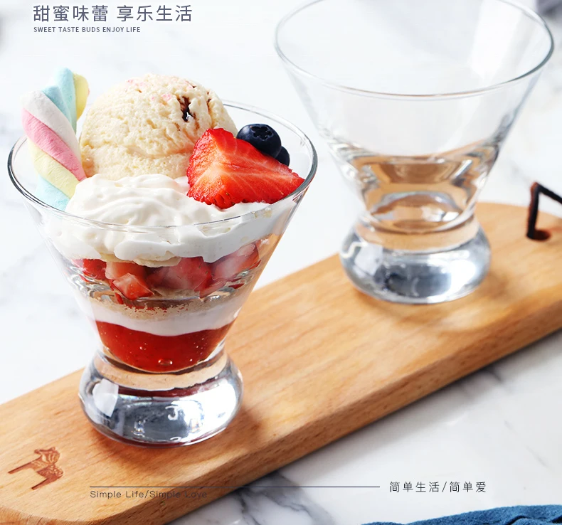 244ml Glass Cup Ice Cream Glass Cup Dessert Glass For Wedding Catering