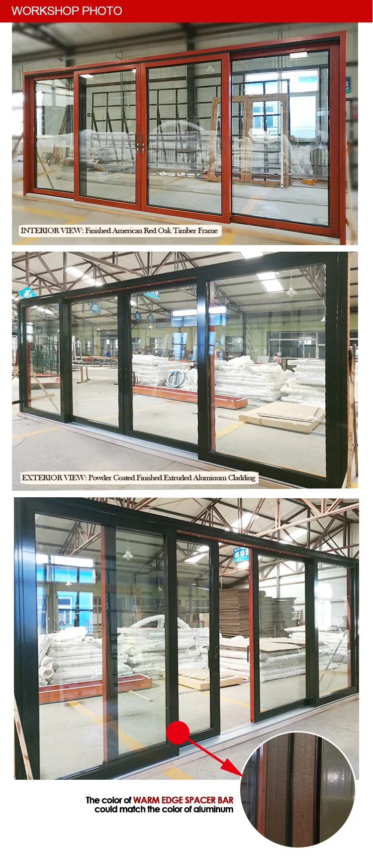 Factory price Manufacturer Supplier 4 panel sliding patio door cost pane doors with double or triple tempring glazing