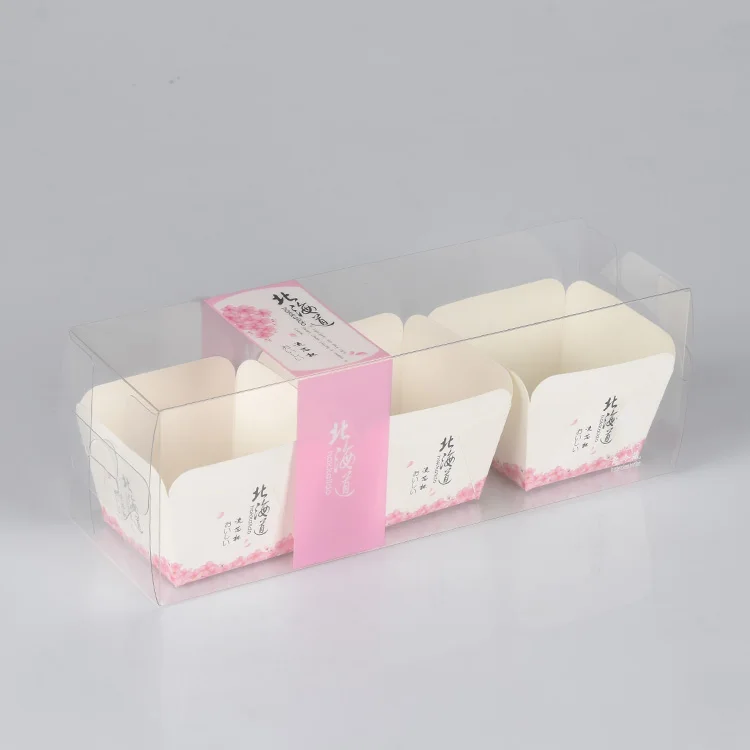 Rectangular Custom Logo Pet Plastic Cake Personalized Swiss Roll Boxes for Cheese Cake Box