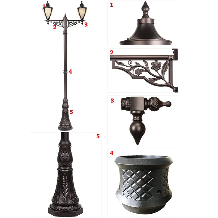 CE Decorative outdoor post top light pole street lighting antique led garden light