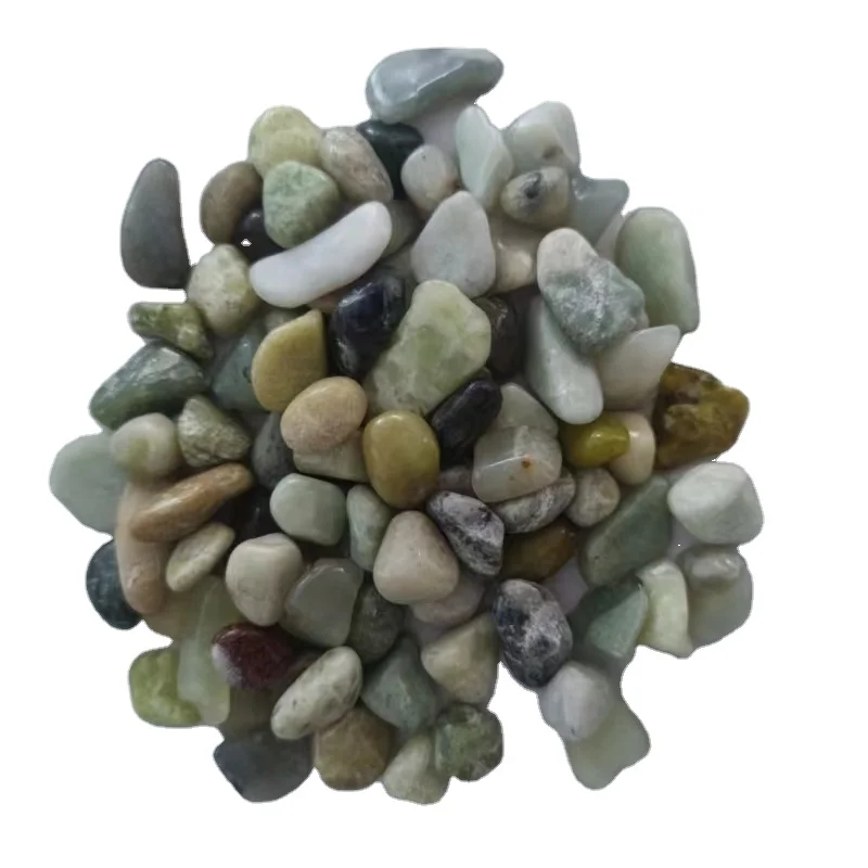 Natural Polished Rolling Flower Colored Jade Pebbles for Garden Landscaping and Fish Tank Decor Sports Flooring Accessory supplier