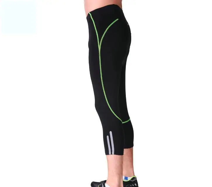 
Factory Wholesale Mens Padded Cycling Capri Pants Quick Dry Moisture Wicking Summer Autumn Bike Cropped Pants Bike Leggings 