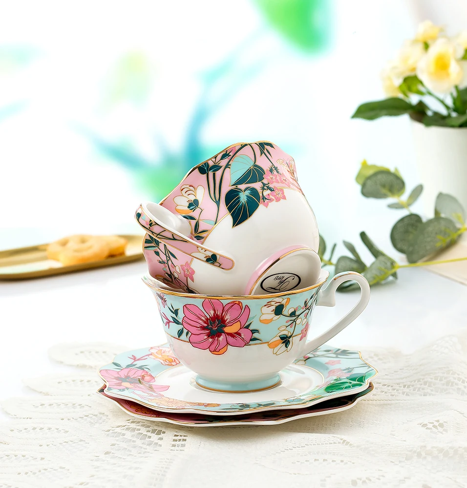 220cc porcelain cup and saucer bone china coffee cup with gold design tea cup set details