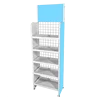 5 tiers removable display storage rack stand with billboard metal mesh wire shelf 4 colors can be customized