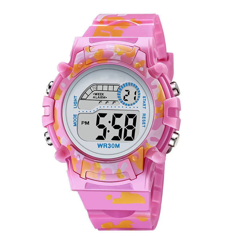 WT0057 Dropshipping Camouflage Child Kids Waterproof Digital Wrist WatchFor Girls Boys