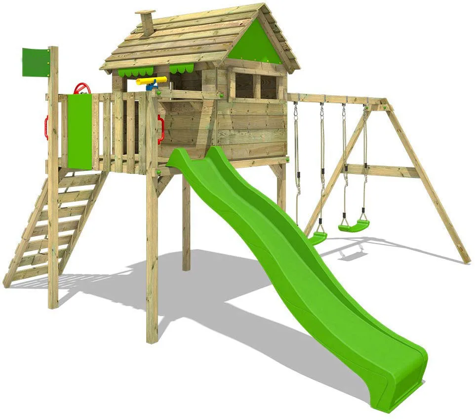 outdoor playhouse swing set