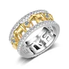 Antique Casting Ring Golden Elephant Zircon Crystal Men Thai Silver Rings
