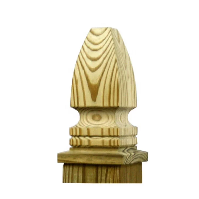 Hot Sale Gothic Wood Finial Post Cap Wood Capitals For Garden Fence