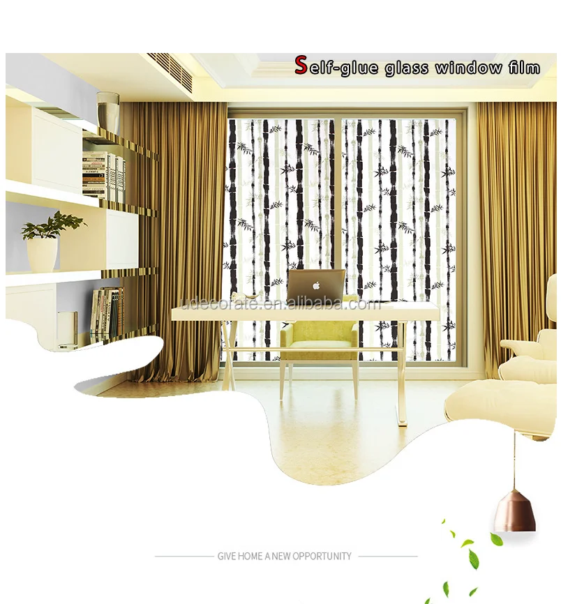 Factory Price Pvc Decorative Glass Film Frosted Transparent Adhesive