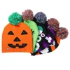 SJ0436 Halloween style make up light up hat colorful led ghost knitting adults party decoration hat
