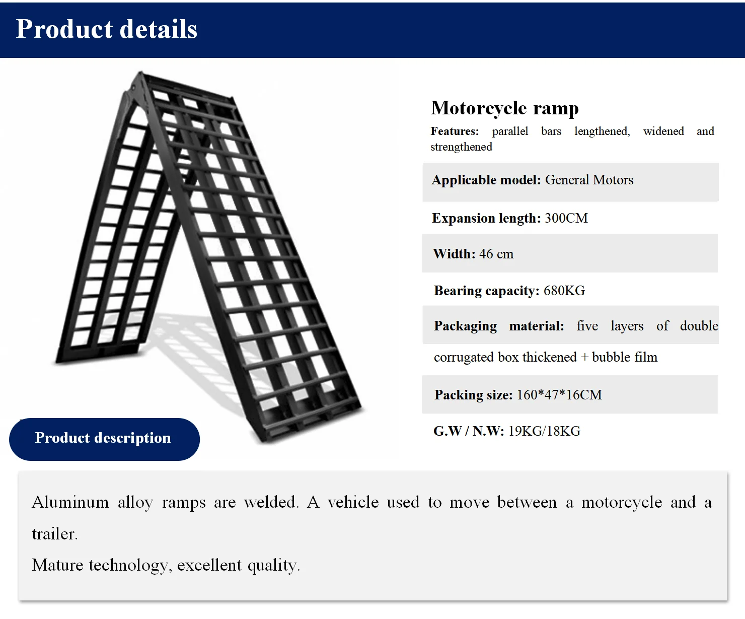 product heavy duty folding van moto ramp moto-15