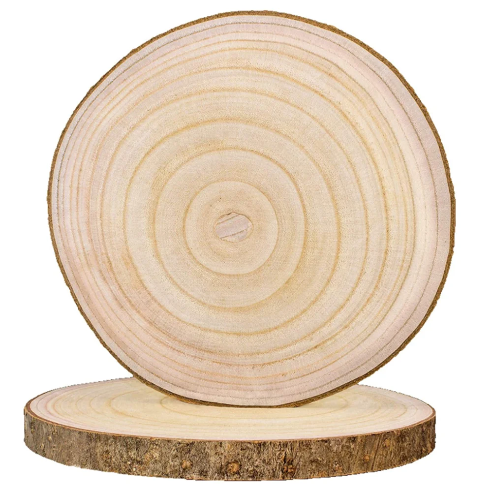 Large Natural Wood Slices Round Rustic Slabs Unfinished Wood Slices