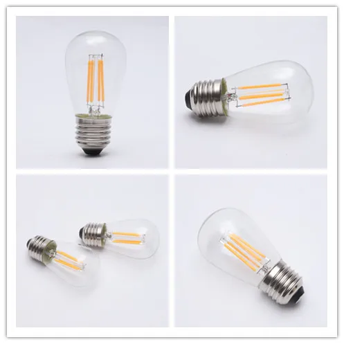 E27 Globe Filament Led Lamp G45 A60 ST45 Dimmable Filament Bulb 2w 4w 6w 8w Amber Color 2200k Outdoor Decoration Light 220v IP44