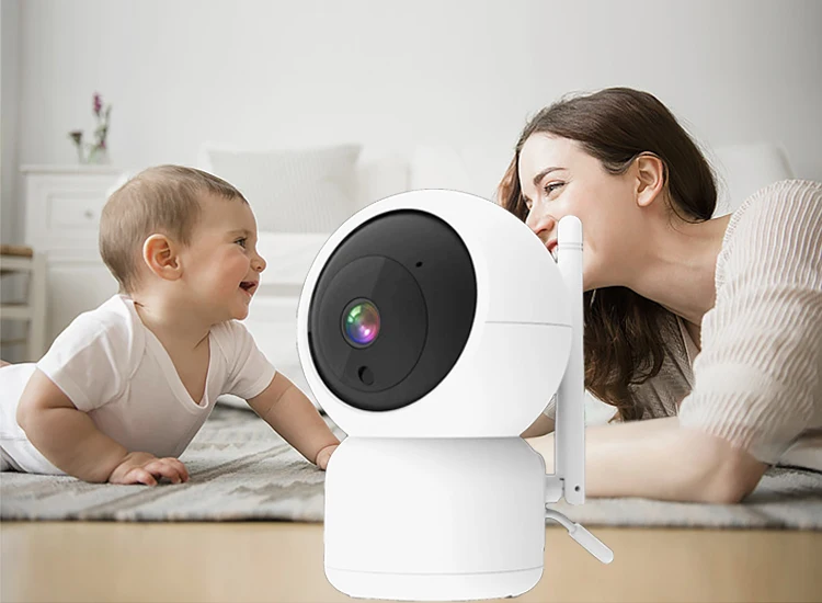 wireless baby monitor with smart motion detection and temperature sensor monitoring baby